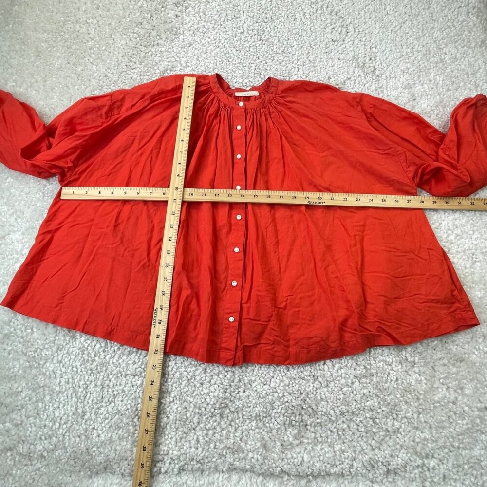 Doen The Jane Blouse Orange Red Scarlett - Picture 10 of 11